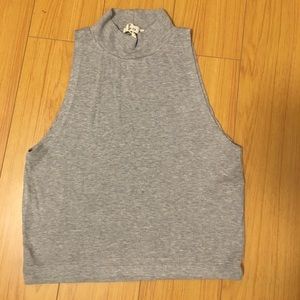 Grey mock neck tank top. Crop top.